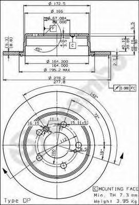 Тормозной диск BREMBO 08.5346.10