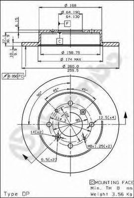 Тормозной диск BREMBO 08.5582.10
