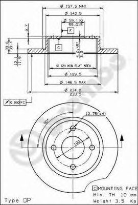 Тормозной диск BREMBO 08.5691.10