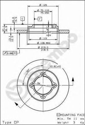 Гальмівний диск BREMBO 08.5741.20