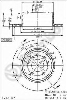 Тормозной диск BREMBO 08.5748.20
