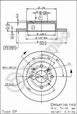 Тормозной диск BREMBO 08.5878.20
