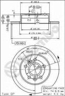 Тормозной диск BREMBO 08.6704.10