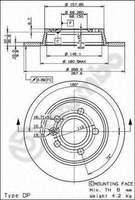 Гальмівний диск BREMBO 08.6935.10