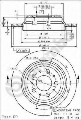 Гальмівний диск BREMBO 08.7765.10