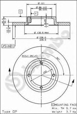 Тормозной диск BREMBO 08.7822.10