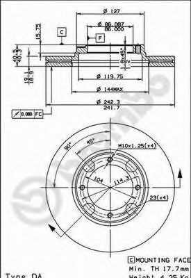 Тормозной диск BREMBO 09.5004.10