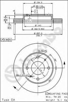Тормозной диск BREMBO 09.5282.10