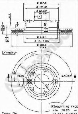 Тормозной диск BREMBO 09.5566.10