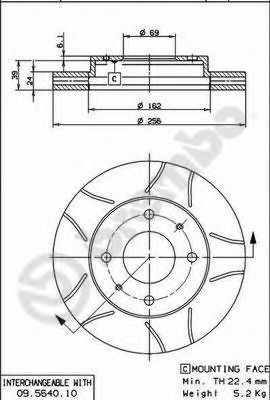 Тормозной диск BREMBO 09.5640.75