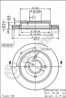Тормозной диск BREMBO 09.5708.10