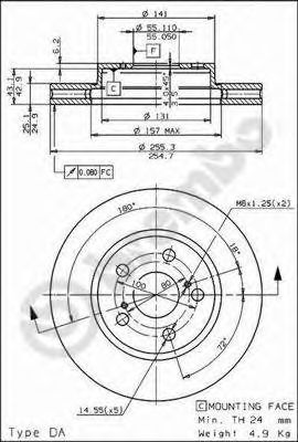 Гальмівний диск BREMBO 09.5844.10