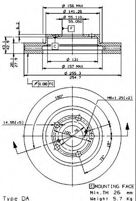 Тормозной диск BREMBO 09.5845.20