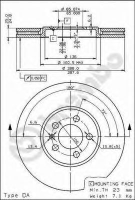 Тормозной диск BREMBO 09.6747.10