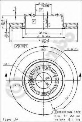 Тормозной диск BREMBO 09.6839.10