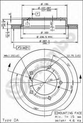 Тормозной диск BREMBO 09.6859.10
