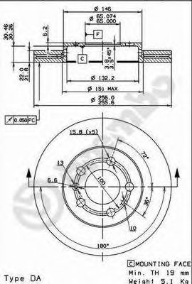 Тормозной диск BREMBO 09.7011.24