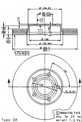 Тормозной диск BREMBO 09.7195.10
