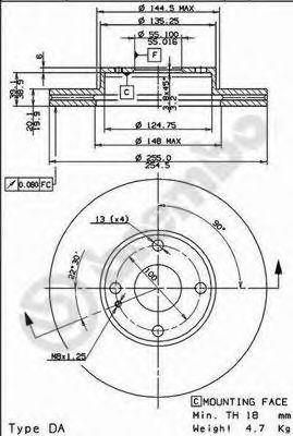 Тормозной диск BREMBO 09.7379.10