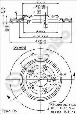 Тормозной диск BREMBO 09.7911.10