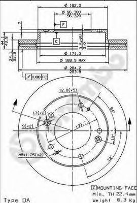 Тормозной диск BREMBO 09.8546.10