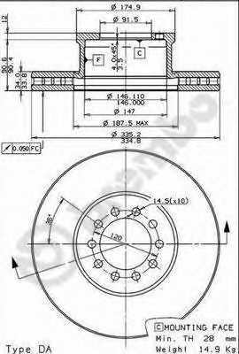 Тормозной диск BREMBO 09.8574.10