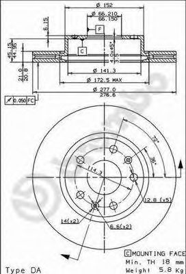 Тормозной диск BREMBO 09.8609.10
