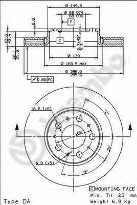 Гальмівний диск BREMBO 09.8633.11