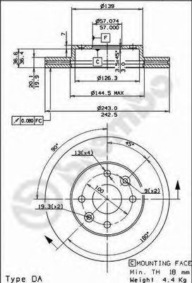 Гальмівний диск BREMBO 09.8656.10