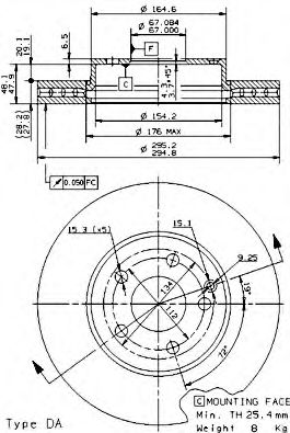 Тормозной диск BREMBO 09.9362.11