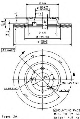 Тормозной диск BREMBO 09.9541.10