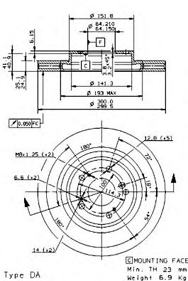 Тормозной диск BREMBO 09.9544.10