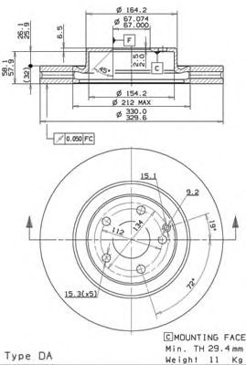 Тормозной диск BREMBO 09.9825.21
