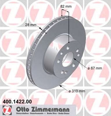 Гальмівний диск ZIMMERMANN 400.1422.00