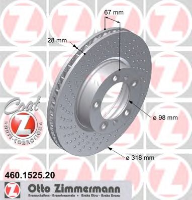 Гальмівний диск ZIMMERMANN 460.1525.20
