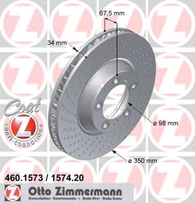 Тормозной диск ZIMMERMANN 460.1573.20