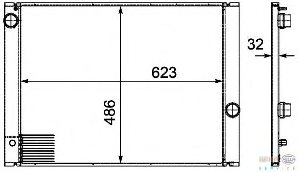 Радиатор, охлаждение двигателя HELLA 8MK 376 719-131
