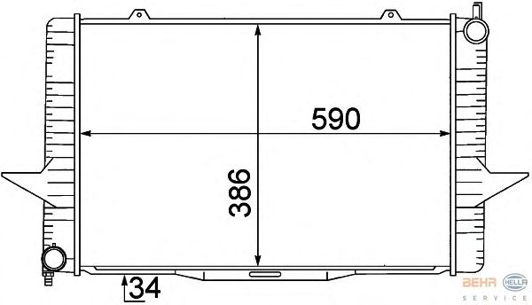 Радиатор, охлаждение двигателя HELLA 8MK 376 774-191