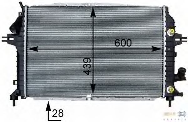 Радиатор, охлаждение двигателя HELLA 8MK 376 790-031