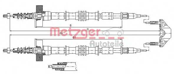 Трос ручника METZGER 11.5859