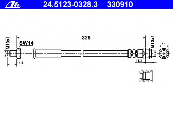Тормозной шланг ATE 24.5123-0328.3