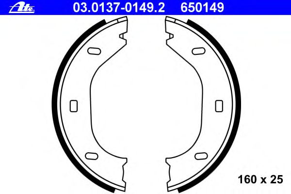 Тормозные колодки ручника ATE 03.0137-0149.2