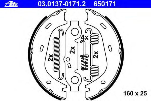 Тормозные колодки ручника ATE 03.0137-0171.2