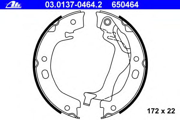 Тормозные колодки ручника ATE 03.0137-0464.2