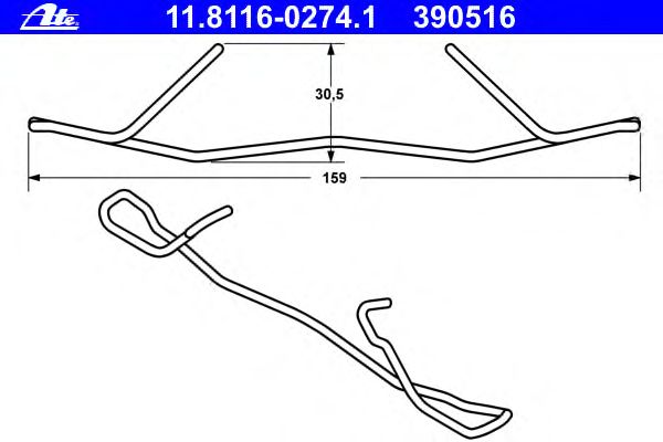 Пружина, тормозной суппорт ATE 11.8116-0274.1