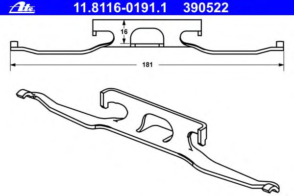 Пружина, тормозной суппорт ATE 11.8116-0191.1