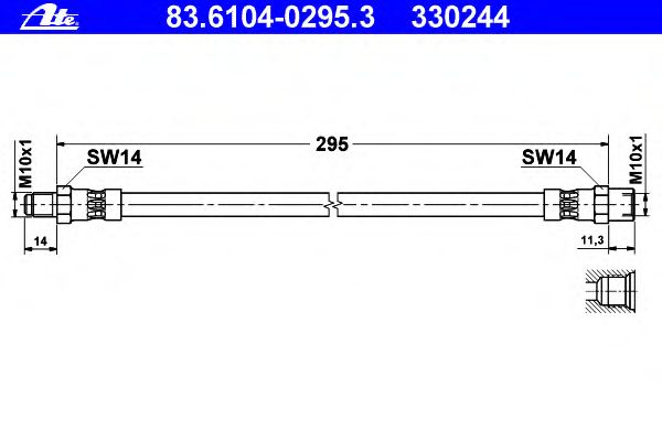Тормозной шланг ATE 83.6104-0295.3