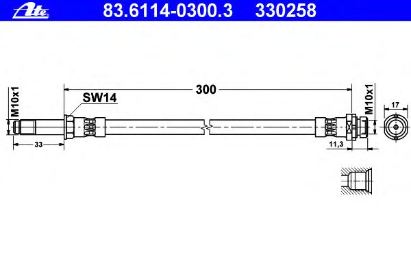 Тормозной шланг ATE 83.6114-0300.3