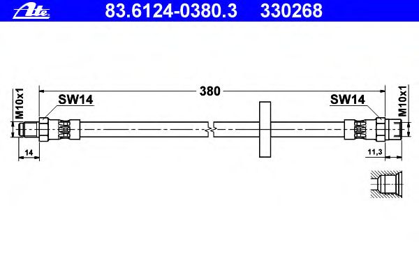 Тормозной шланг ATE 83.6124-0380.3