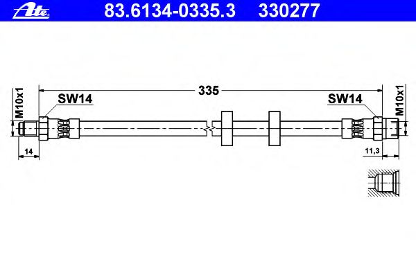 Тормозной шланг ATE 83.6134-0335.3